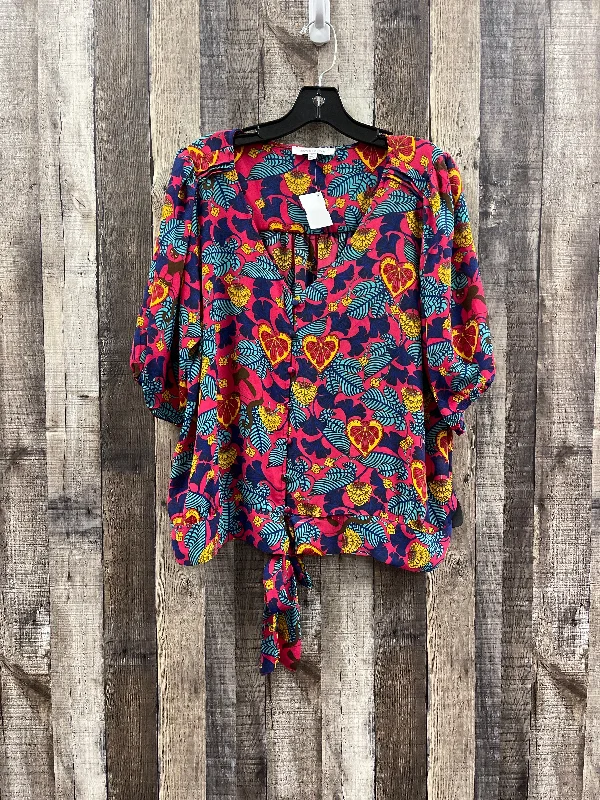 Top Short Sleeve By Rose And Olive In Floral Print, Size: Xl