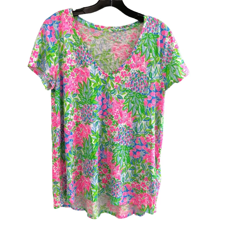 Top Short Sleeve Designer By Lilly Pulitzer In Multi-colored, Size: L