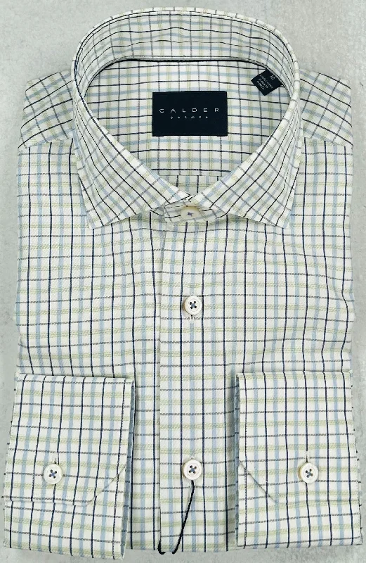 Calder Carmel Luxe Fine Twill Check Sport Shirt in Sage