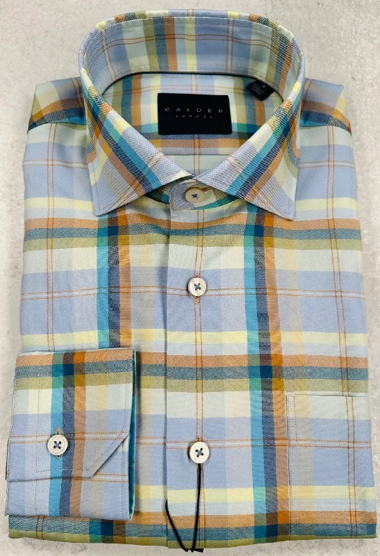 Calder Carmel Panama Oxford Check Sport Shirt in Sage