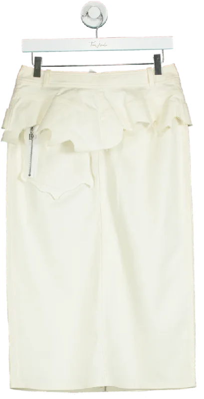 Christian Dior Ivory Ruffled High-Waist Skirt UK 12