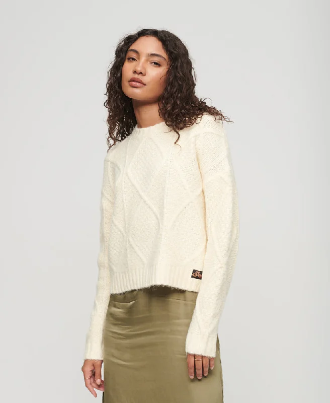 Chunky Cable Knit Jumper | Coconut Milk White