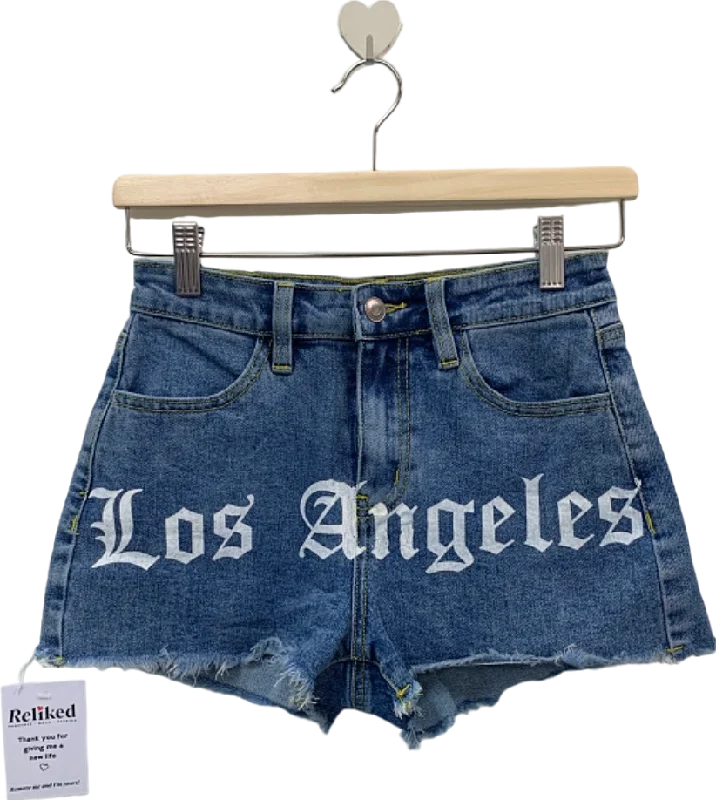 Fashion Nova Blue High-Waisted Denim Shorts Size S