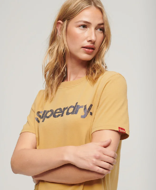 Metallic Core Logo T-Shirt | Pale Gold