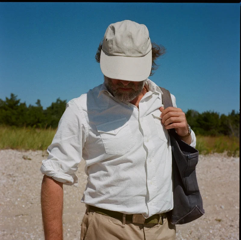 Western Sea-Washed Shirt in White Pinwale Corduroy