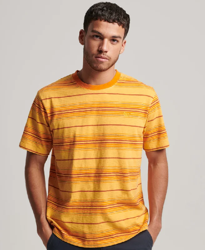 Vintage Textured Stripe T-Shirt | Golden Yellow Stripe