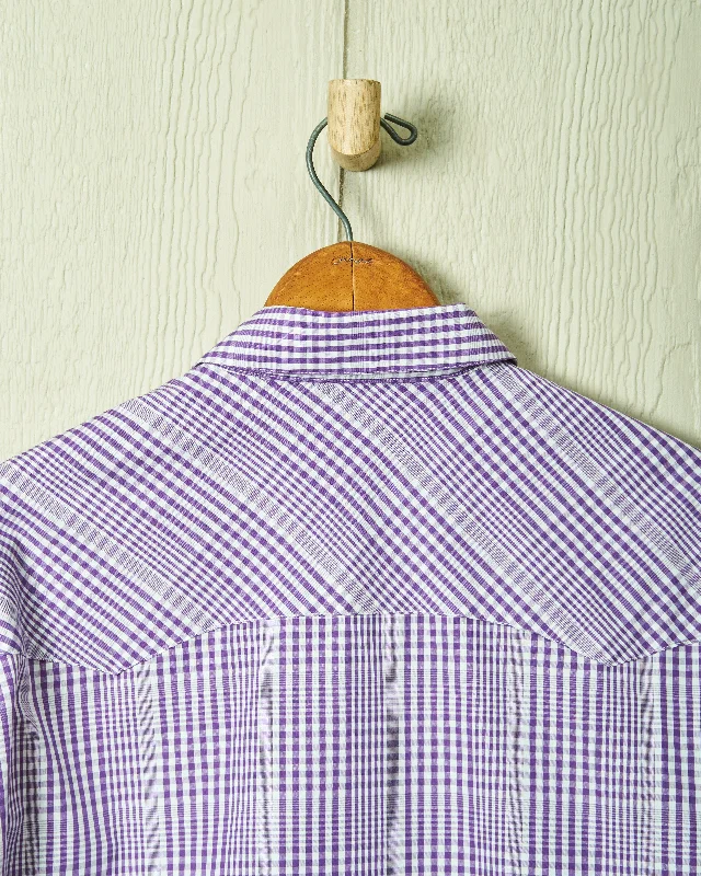 Western Sea-Washed Shirt in Purple Glen Plaid